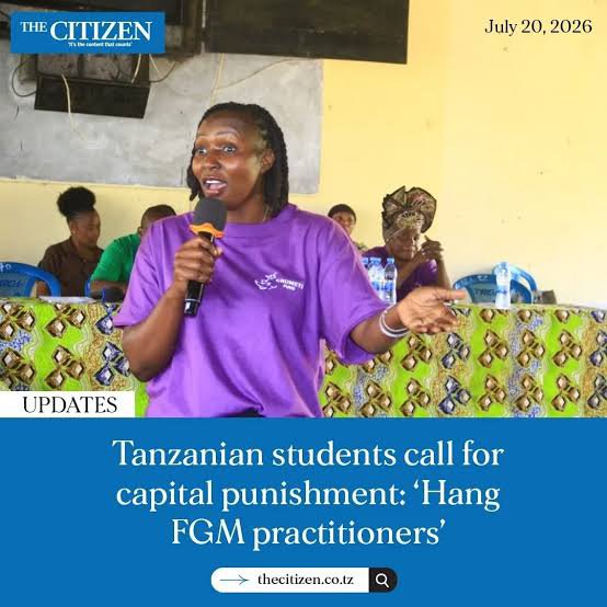 thegirdlengr's tweet photo. Do YOU Agree With Them? Tanzanian Female Students Call For Government To “Hang FGM Practitioners”!

Female students from secondary schools surrounding the Grumeti and Ikorongo game reserves in Serengeti and Bunda districts want the government to propose laws prescribing death by https://t.co/pk9vXZdidb