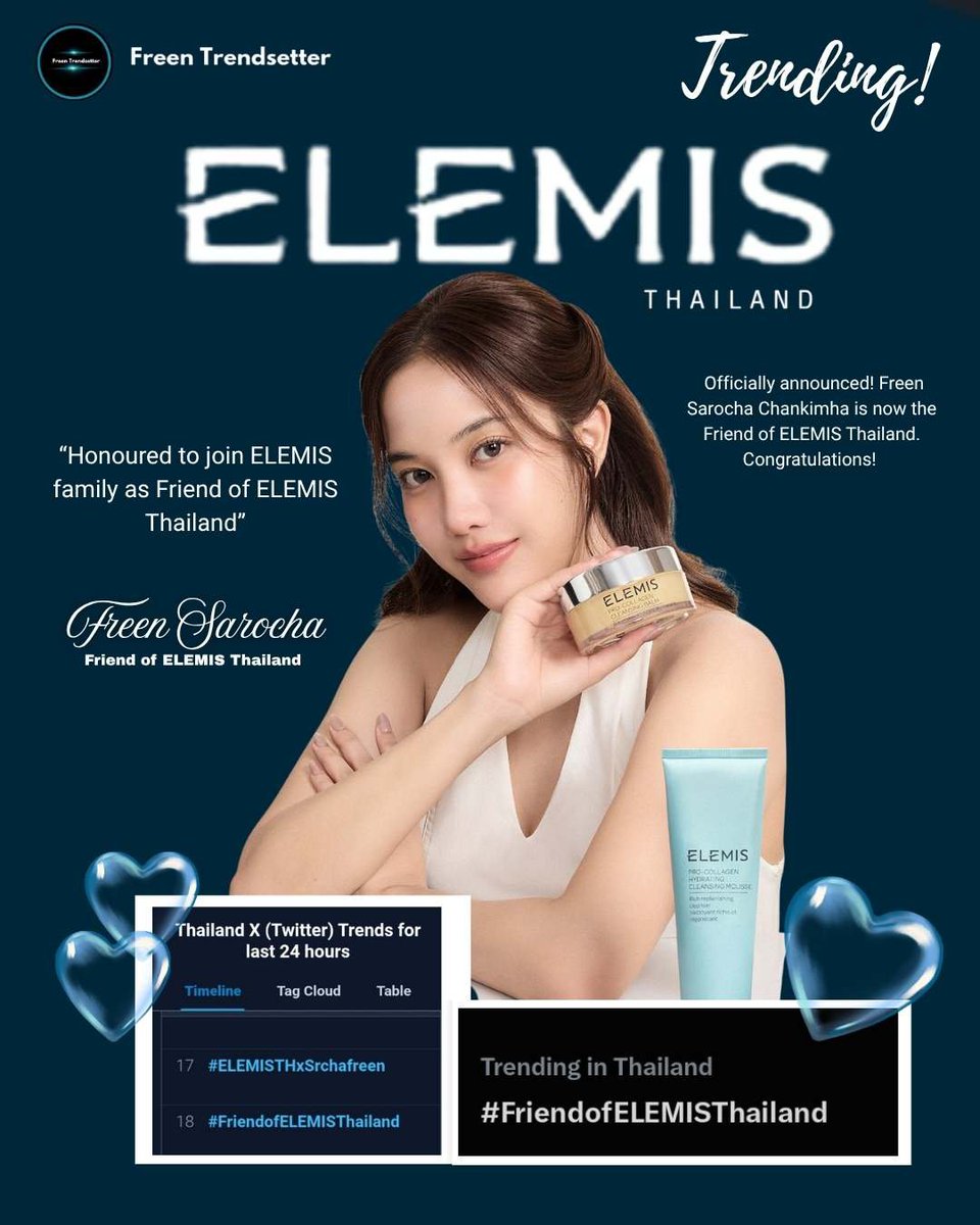 FreenTrendsttr's tweet photo. We’re so proud of you, Freen💙☺️

@srchafreen

#ELEMISTHXSrchafreen
#ELEMISThailand #FriendofELEMISThailand
#srchafreen #ELEMIS https://t.co/Wl3F2UCZG4
