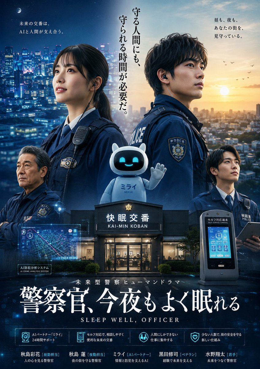 urauraurguga's tweet photo. 【明るい🔆オオツNEWS】🦊パロディ🦊

妄想ドラマ
『警察官、今夜もよく眠れる』

ChatGPTに作ってもらった空想ドラマ💃

#大津綾香　#みんなでつくる党　#オーツカレー🍛　#AI生成　 #ChatGPT

※大津綾香（大津あやか＆みんなでつくる党）のファン投稿✌ https://t.co/L6hA1jP6hF