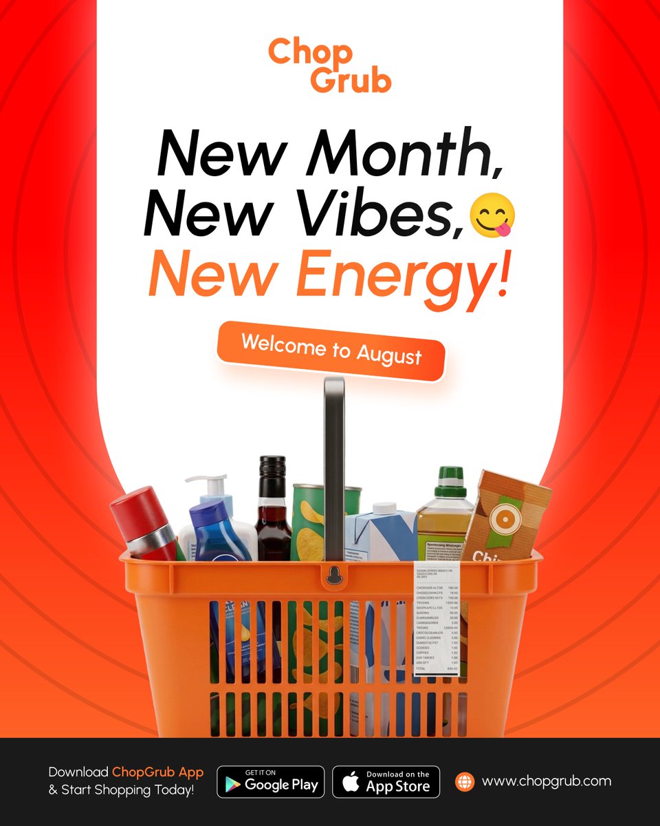 ChopGrub's tweet photo. Happy New Month! 🎉
Welcome to August—a new month filled with fresh opportunities, new beginnings, and more reasons to smile.
Have an amazing month ahead! 🧡 https://t.co/BjQUKe68bW
