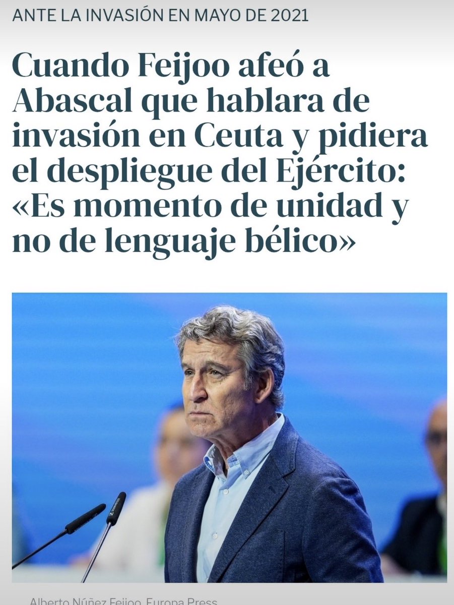 DiosaKhalinda's tweet photo. Pues resulta que estas palabras de Abascal son muy parecidas a las que repiten políticos, periodistas y medios de comunicación de todo el mundo

Pero, ya sabemos, que el PP y el PSOE reman en la misma dirección, y hablan el mismo idioma https://t.co/Ax39kTD1YZ