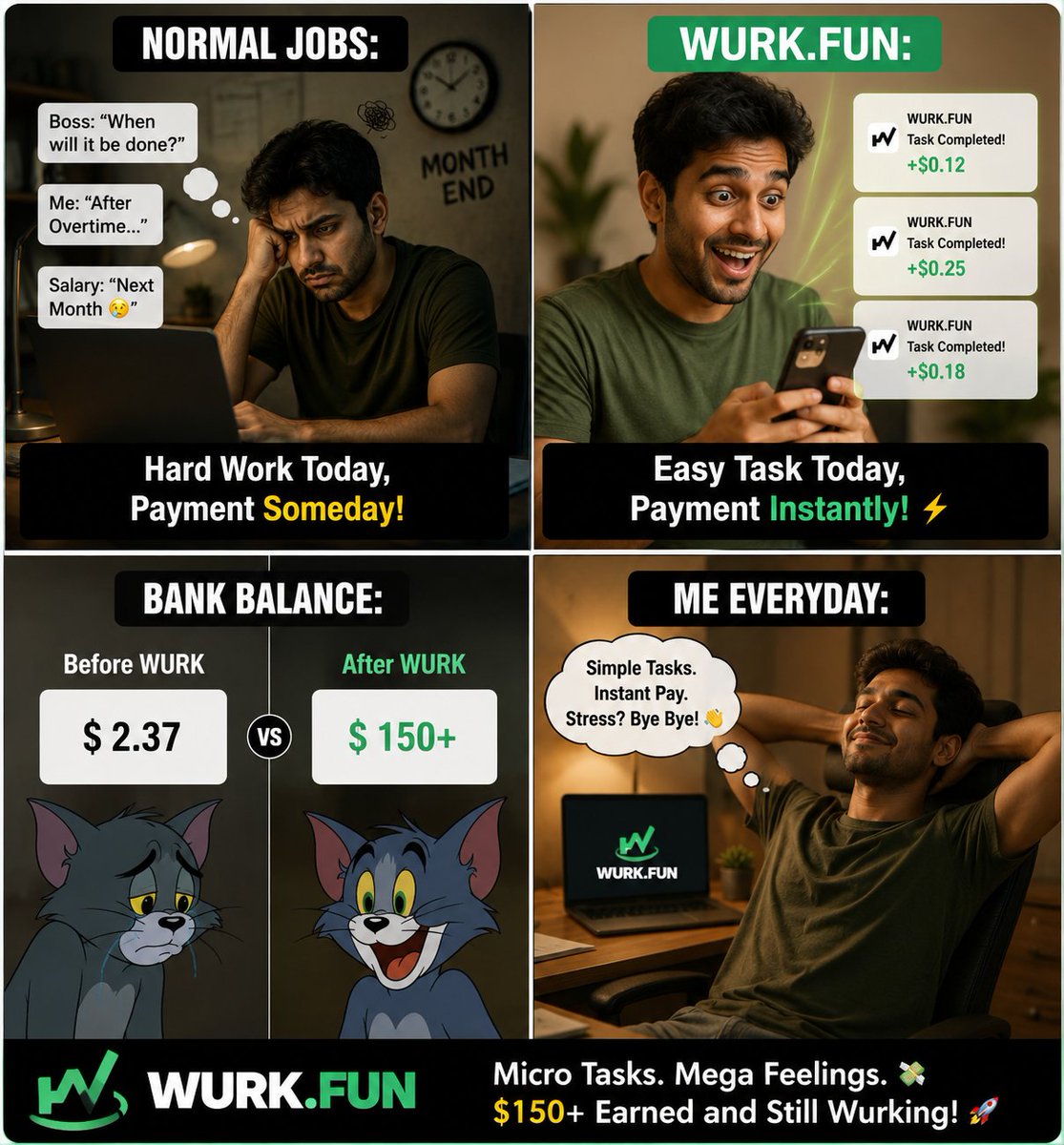 Sakib1bd's tweet photo. I wasn't expecting much when I first joined @WURKDOTFUN.
I thought, "It's just another platform with small tasks."
Turns out I was wrong.
The thing that surprised me most wasn't the tasks—it was getting paid almost immediately after completing them. That instant reward makes you want to keep going.
I never sat down for hours trying to grind. I just completed tasks whenever I had some free time. Little by little, those small earnings added up.
4 months, I've earned $150+, and honestly, it's pretty satisfying to look back and see how far those "tiny" rewards have come.
It's proof that consistency matters more than doing everything at once.
Appreciate what the team is building. Looking forward to earning even more. 🚀💚
@WURKDOTFUN
#WURK #Web3 #Crypto #Solana #EarnOnline #Microtasks