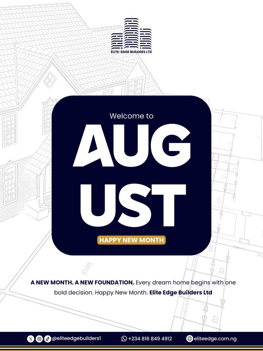 elite_edge_B's tweet photo. ✨ Hello, August! ✨

Whether you're planning to own your first home, expand your property portfolio, or make a smart real estate investment, August is the perfect time to begin.

Happy New Month! 🌟

#happynewmonth #welcomeaugust #eliteedgebuilders #realestate #property https://t.co/eZMZPNopU1