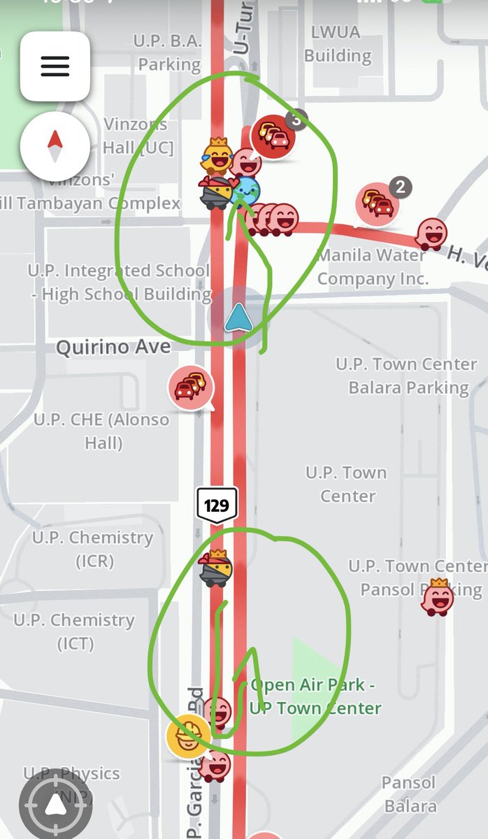 docpengowen's tweet photo. @MMDA please enforce traffic in up town northbound and southbound u turns, it is stuck in a looping cycle and it is barely moving. https://t.co/njNe21V6no
