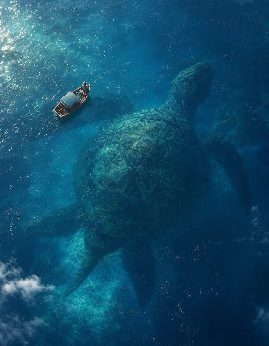 NightcafeStudio's tweet photo. Some fishing trips come with a much bigger story below the surface. 🌊

Created by NightCafe artist u/TheInventor https://t.co/vrOkxxRRtN