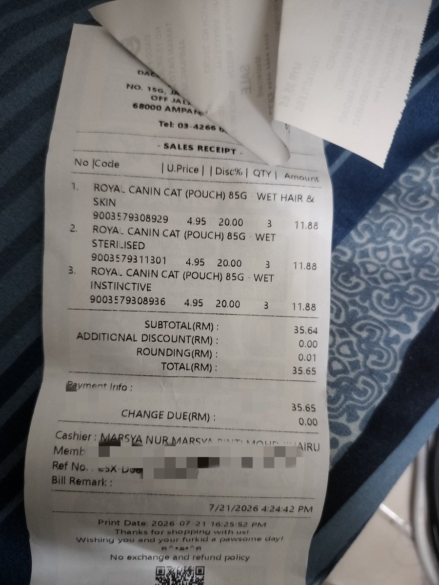samantha_cavill's tweet photo. Update Dana MJ ‼️ 🧾
Target🌼 RM1876
Collected🪷RM744
Used 🍃RM443.65
Needed💮 RM1132

Resit untuk dana masuk dan keluar ada dekat bawah ni guys. Terima kasih sangat² kepada semua yg terus bantu MJ dan strays. We still need RM1132🙏🏼 https://t.co/MwUIlYMdsf