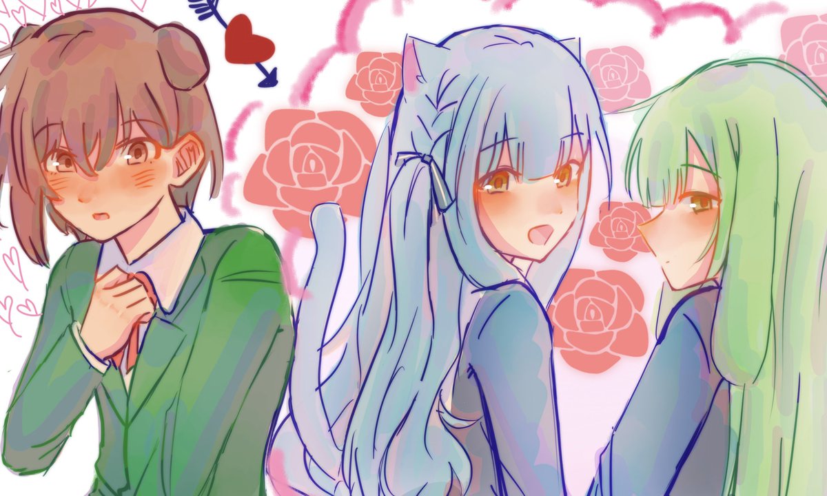 owiphony's tweet photo. #mutsutomosaki ! !!!! 🐶🐱🐰#bandoriart https://t.co/pNLp1seMOO