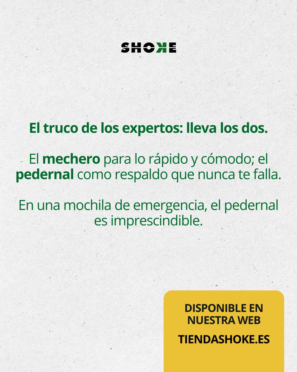 tiendashoke's tweet photo. 🔥 Tu mechero puede fallarte justo cuando más lo necesitas.
Pedernal vs mechero
¿Cuál gana? Desliza y descúbrelo 👉
Encuentra tu pedernal en https://t.co/USzEzw6Glv (link en bio)
#supervivencia #fuego #pedernal #firesteel #bushcraft #preppers #outdoor #survival https://t.co/UlsPq4BUYe