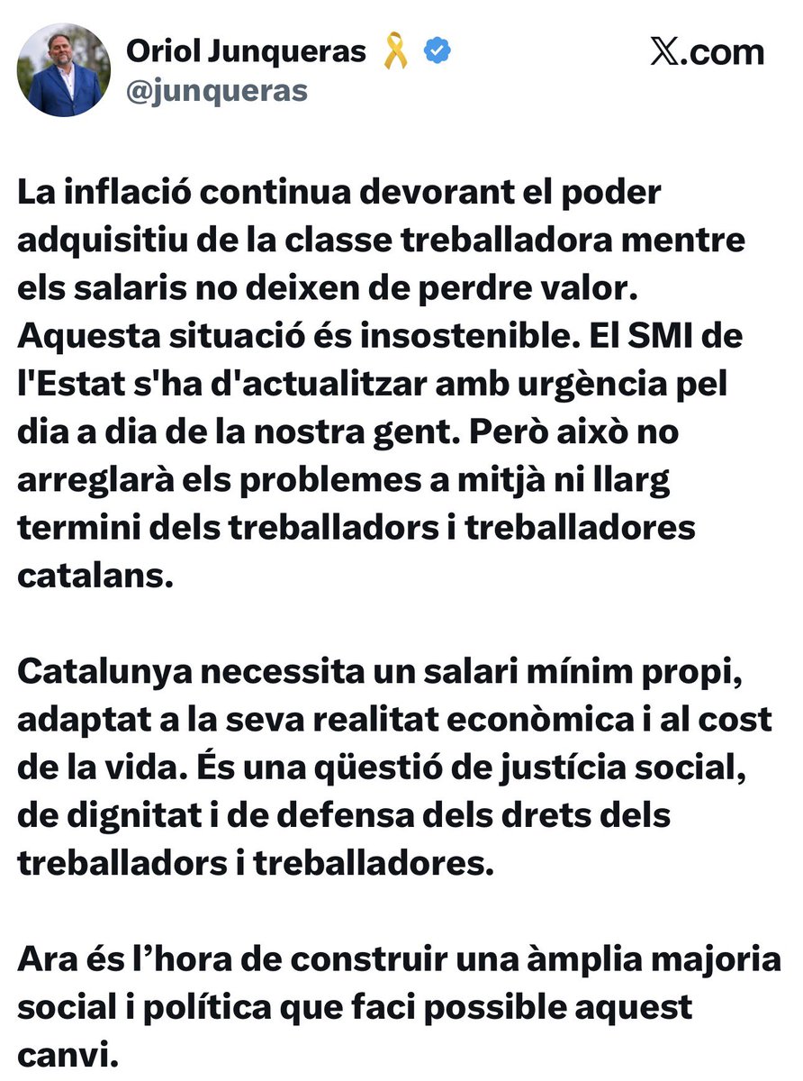 republicviatger's tweet photo. ⭕️ En @junqueras és un estafador i mentider. 

L'IRPF no es deflacta perque ells ho van pactar amb el PSC.

És un psicòpata... https://t.co/S1vD27IH0X