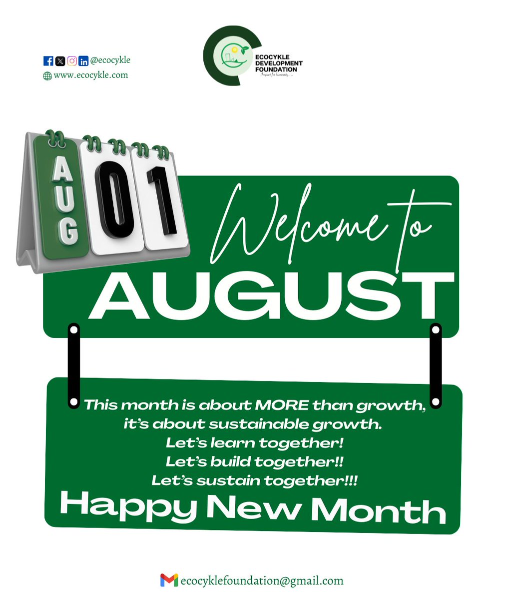 ecocykle's tweet photo. Happy New Month from all of us @Ecocykle to you 💚 

May this month bring you closer to NATURE and INSPIRE you to live more SUSTAINABLY.

#ecocykleimpact https://t.co/QreEXiemuv