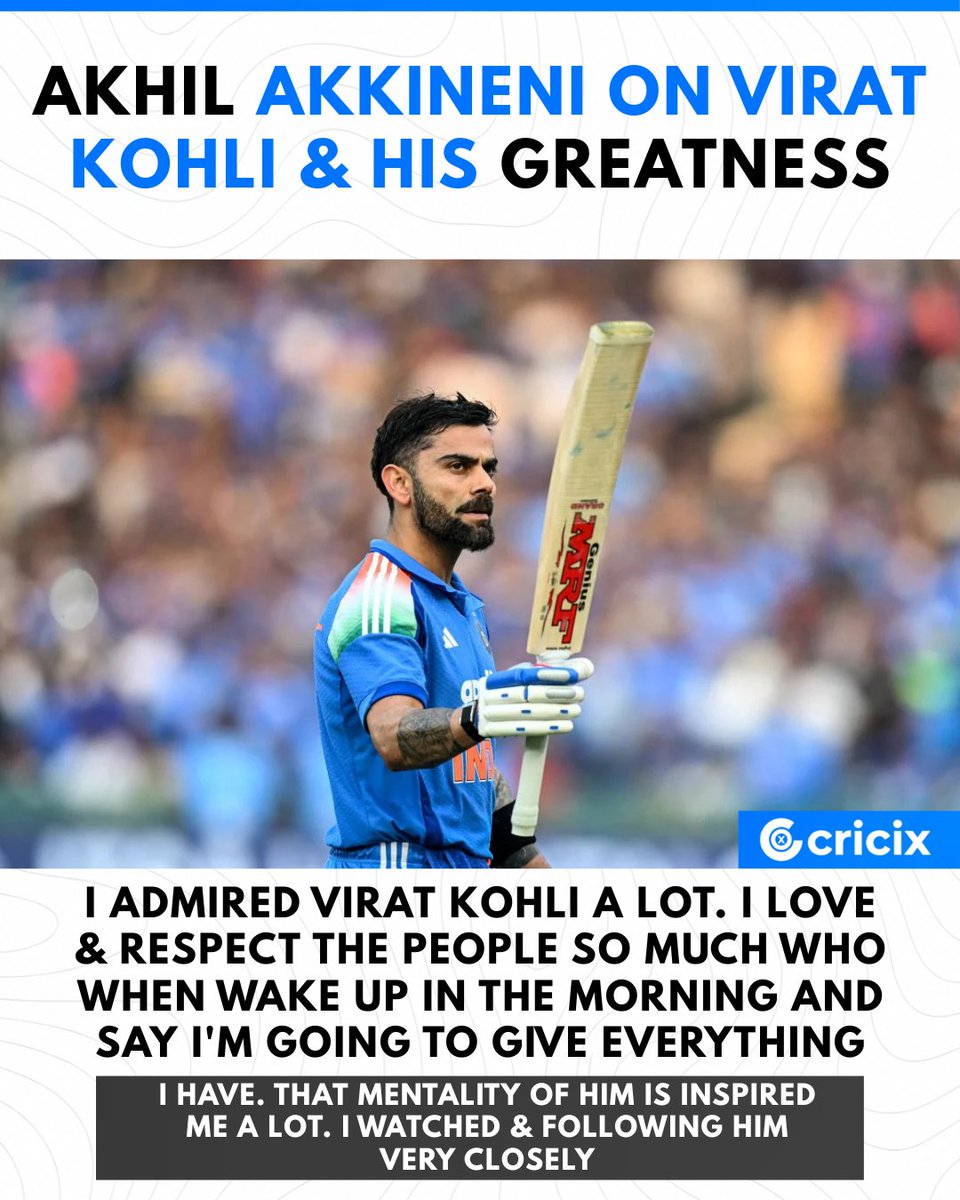 cricixofficial's tweet photo. Akhil Akkineni Reveals Why Virat Kohli Is His Biggest Inspiration https://t.co/jLp59XntZn