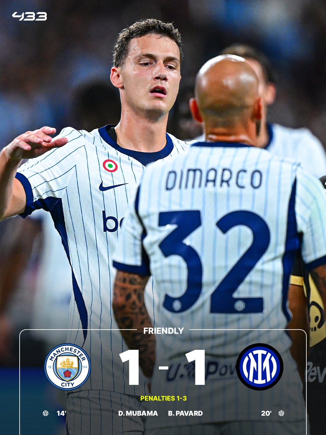 Inter (3)1  - 1(1) Manchester City | Friendly