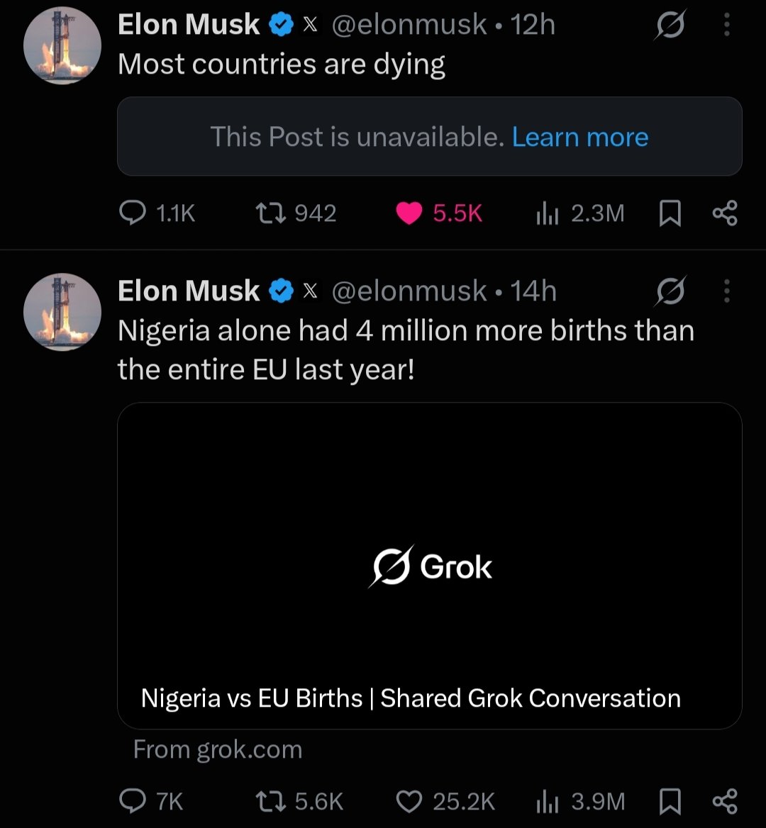 prasantadekad's tweet photo. Most country dying except Nigeria .
🚨 #worldpopulation https://t.co/o1E0ZjCCJU