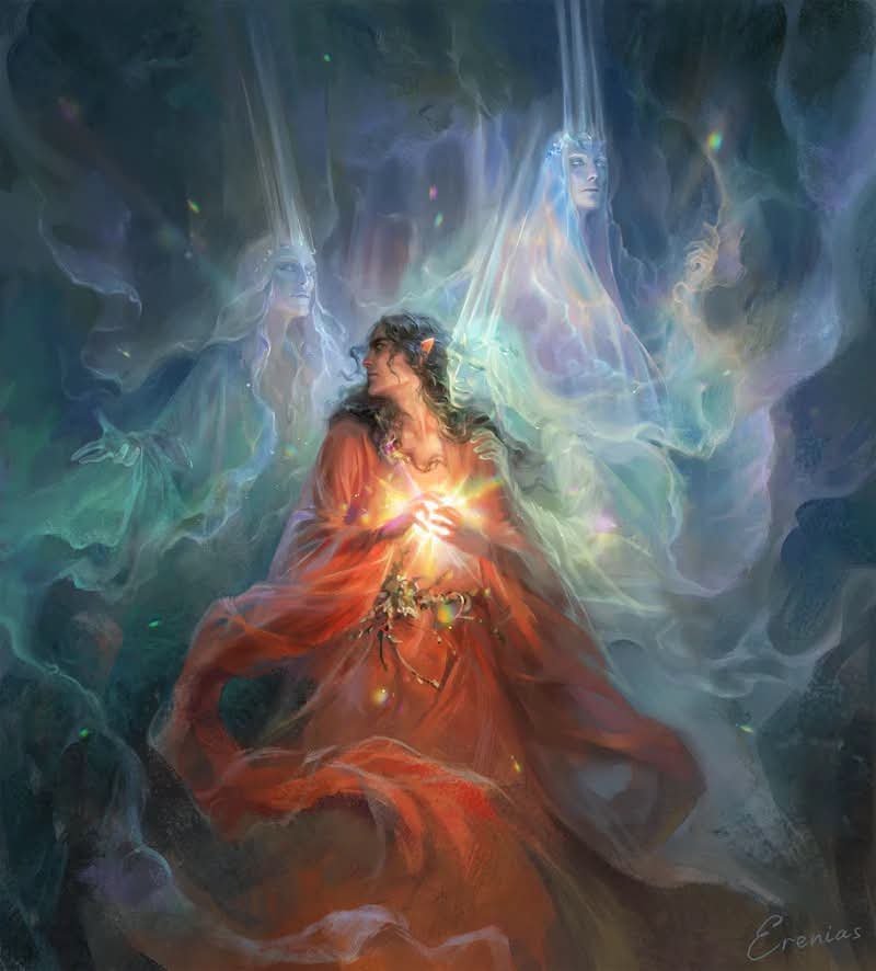 BeautyOfArda's tweet photo. The Silmarils 
🎨 Elena Ardenskaya https://t.co/1vSC25vb5x