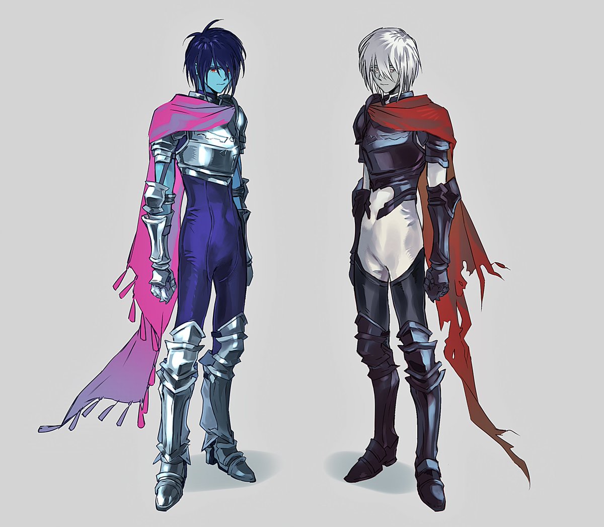 YANCHUN607's tweet photo. Kris &amp; Vessel (with soul)
Dark World outfits
#deltarune https://t.co/TrPIY2vuM6