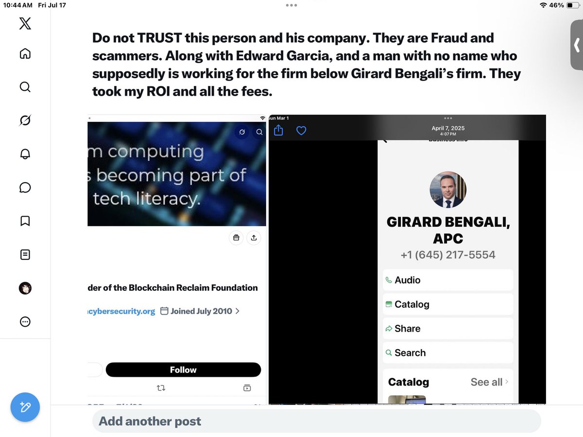 Come1y's tweet photo. ‼️Do not trust this persons, his company, and Edward Garcia.
They took money from me promising they will get my ROI back. https://t.co/hpf97L2W2i