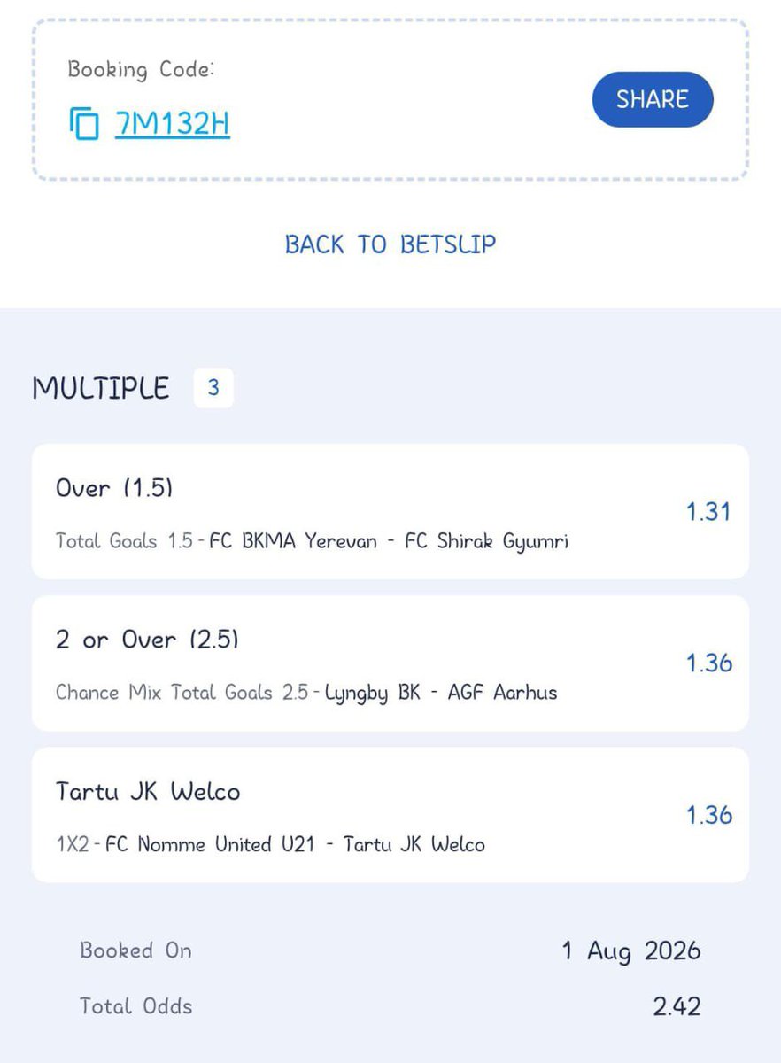 Ada_Daddyya's tweet photo. 2, 2 &amp; 3 Odds On Betking 

UT1BM1 (2 ODDS)
7M132H (2 ODDS)
7326GR (3 ODDS)

Don't have an account on Betking?
Register here 👉 https://t.co/wIkDAWvsgk

View my bets here 👉 https://t.co/qmR7rHAHGO https://t.co/rnVj9SuAwQ