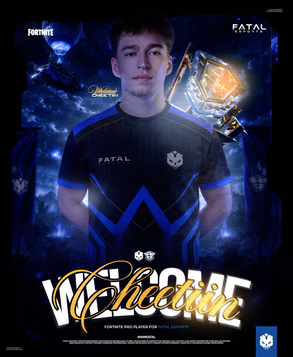 FataLEsportsHQ's tweet photo. A new chapter begins. One team. One goal. 

Welcome to the squad, @cheatiinFn . Let's make this season unforgettable. 💙

#WINFATAL https://t.co/i3fNIHcE2P