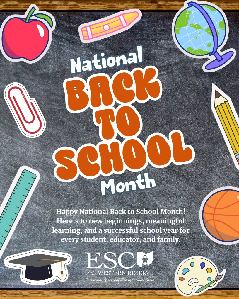 ESCoftheWR's tweet photo. 📚 August is National Back to School Month! Wishing students, educators, staff, and families a successful start to the school year filled with learning, growth, and new opportunities. Here's to a great year ahead! 🍎 #BackToSchool #NationalBackToSchoolMonth https://t.co/ckjfpOmQOG