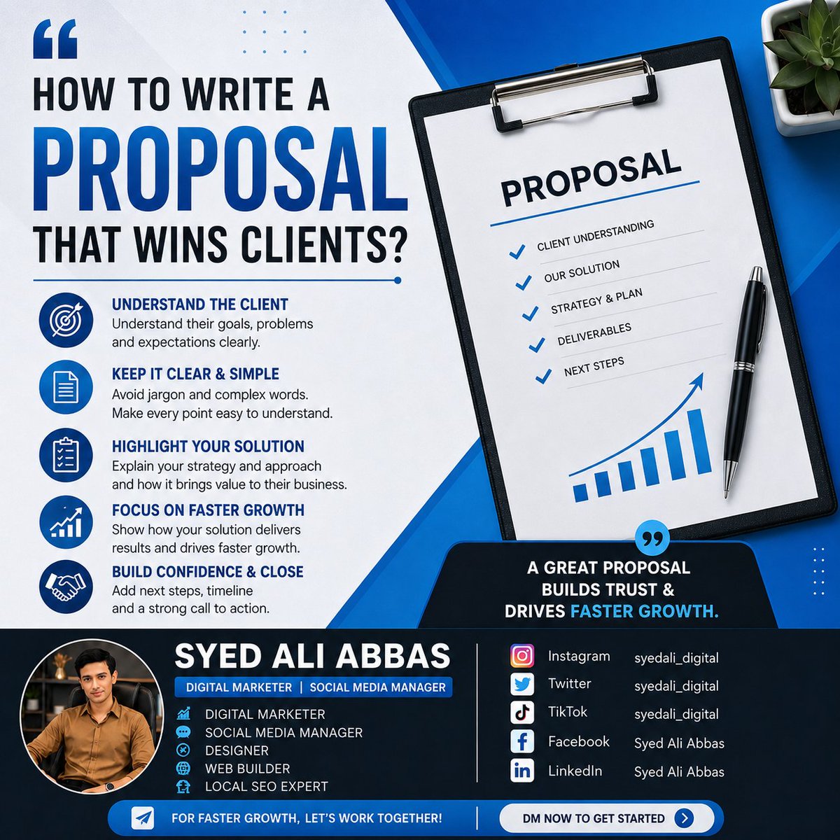 SocialNook07's tweet photo. 🚀 Strong proposals create strong business relationships.
📩 Ready to grow your business faster? Let's work together. DM now!
💼SYED ALI ABBAS
Digital Marketer | Social Media Manager | Local SEO Expert
#digitalmarketingtips #digitalgrowth #socialmediamanager #growth #service https://t.co/FfBjWwLhsG