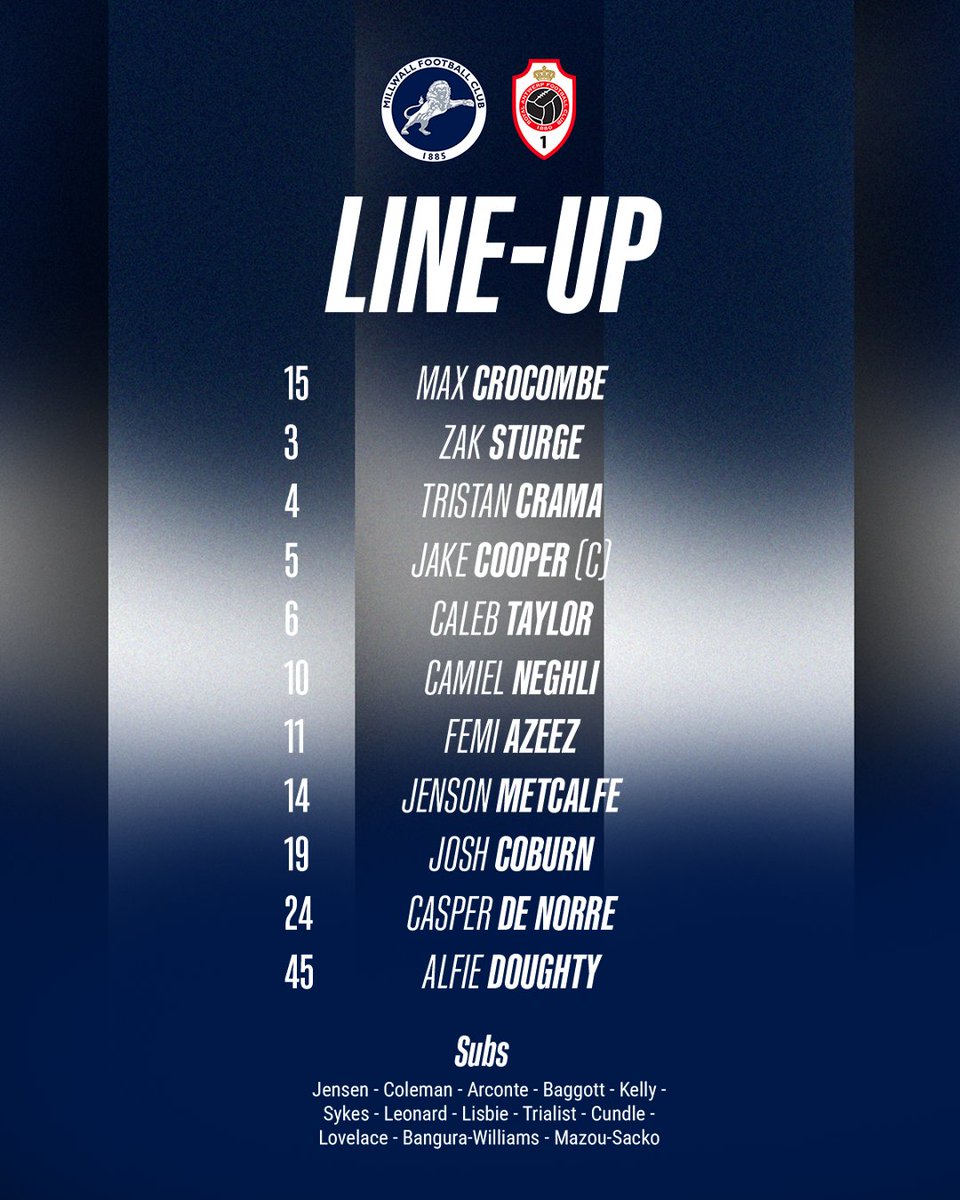 MillwallFC's tweet photo. The Lions line-up from SE16 🔢

Watch it live 👉 https://t.co/vcIb8WCivc https://t.co/AuZUcdvESP