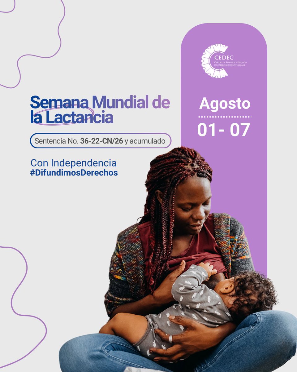 CedecEcuador's tweet photo. 🤱🏽 La lactancia materna es un derecho que debe ser protegido y promovido por el Estado, la sociedad y la familia, garantizando condiciones adecuadas para su ejercicio. 

La @CorteConstEcu ha fortalecido la protección de los derechos de las mujeres embarazadas y en período de lactancia, especialmente en el ámbito laboral.