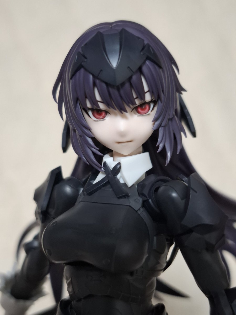 ojiru_numa's tweet photo. 篝火真理亜【戦闘装束】製作。
凄く良いキットで大満足なんだけど、目の隈取り（？）だけは馴染めず。
下瞼の印刷を削って睫毛を描き直し。
こっちの方が可愛いと思うな。

#メガロマリア https://t.co/O1yeOWBQNo