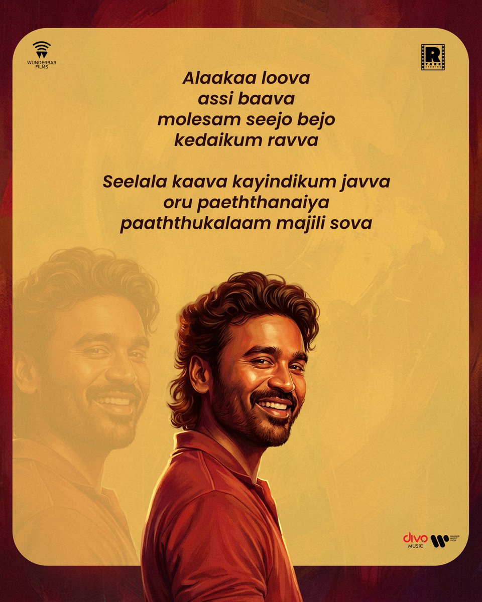 wunderbarfilms's tweet photo. The lyrics sheet is here! 🎶 

Sing along and groove to the beats of #AlaakaaLoova from #OM 🔥

Tamil: https://t.co/xZy8xWhZ9p
Telugu: https://t.co/XxWzy9MFyE
Hindi: https://t.co/4e5fnGI1Oa

A @SaiAbhyankkar Musical festival.

@dhanushkraja @mammukka @Rajkumar_KP @RTakeStudios @wunderbarfilms  @Sai_Pallavi92 @sreeleela14 @Shra2309 @azy905 @theSreyas @sandy_sashr @vishurams @Ezhil_DOP @kalaivananoffl @iamSandy_Off @kavya_sriram @kabilanchelliah @rajeevan69 @JamRokr @kuchirayar73 @WarnerMusicIN @divomusicindia @ManojMaddyMM @RIAZtheboss @parasriazahmed1 @teamaimpr