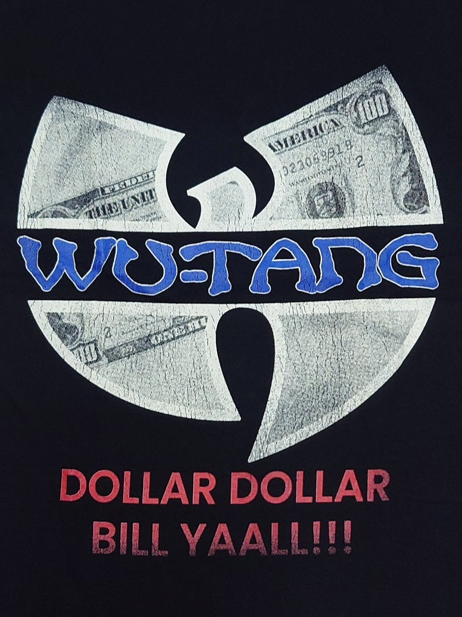 SOULSTYLEGROUP's tweet photo. WU-TANG CLAN（ウータンクラン）のオフィシャルTシャツ🆕⁡
⁡フロントにドル札でアレンジされたウータンロゴ、バックに名曲「C.R.E.A.M」のワードグラフィックをヴィンテージ感あるプリントで落とし込んだデザイン🔥

#wutang #wutangclan #raptee #ウータンクラン #下北沢 https://t.co/TB4AfFbBNY