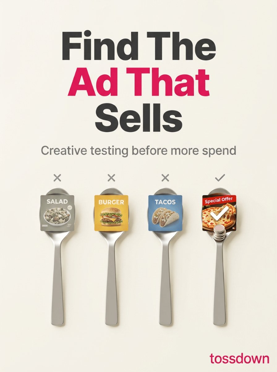tossdown's tweet photo. Unlock mouthwatering success by finding the ad that truly whets the appetite! https://t.co/tAqPjLr5Z4
