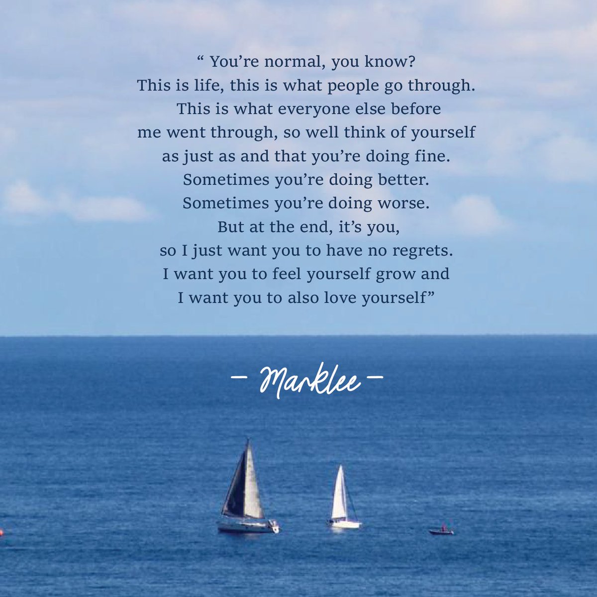 ManofMerLEE99's tweet photo. — give away for markfs’ 💙—

𓇼 MARKLEE’s WORDS 𓇼 

แจกรูปภาพข้อความของคุณมาร์คที่ใช้ในการจัดคาเฟ่ #BeautifulSailingwithMARKLEE ซึ่งม้าคพึช่วยกันส่งมา
สามารถปรินท์ใช้ได้เลยนะคะ

⬇️link in mention

(สำหรับ phone wallpaper อาจเพิ่มเติมภายหลัง)

#HAPPYMARKLEEDAY
#MARKLEE  #마크리 https://t.co/NqP37LBeha