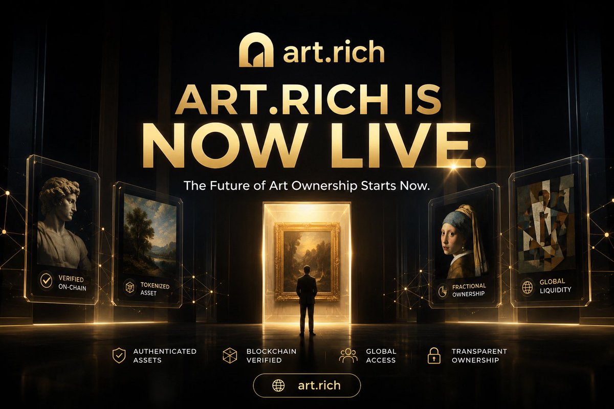 artrich_rwa's tweet photo. Whether you’re discovering authenticated artworks, exploring tokenized assets, or participating in the future of art ownership, your journey starts here.

This is more than a platform.
It’s the foundation for the next generation of Art RWA.
🌐 https://t.co/1DGAYaI9oO
Welcome to https://t.co/7CNvlZV4AB