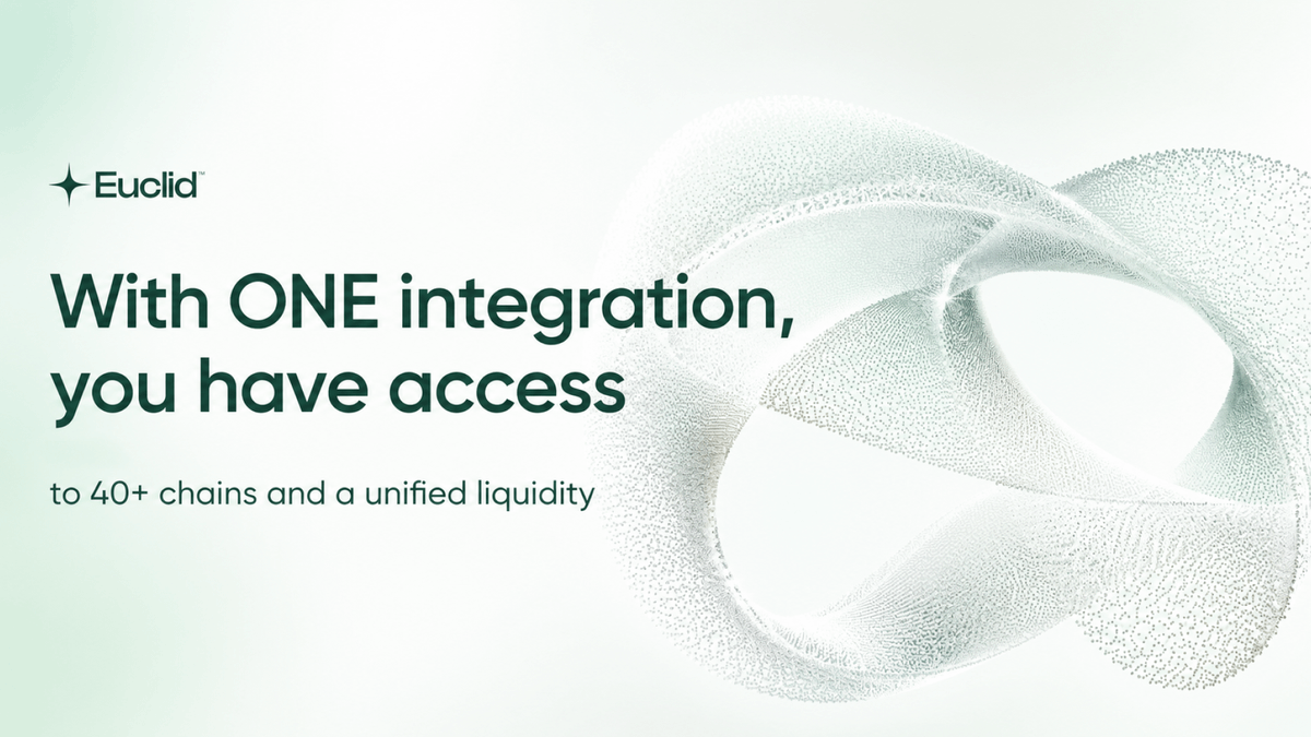 EuclidProtocol's tweet photo. Integrating liquidity across chains is hard.

✦ A separate integration for every chain
✦ Liquidity funded and rebalanced on each one
✦ Fragmented depth across fragmented tokens

We spent months building the alternative.
One integration with 40+ chains inside a single liquidity layer.

Coming with mainnet...