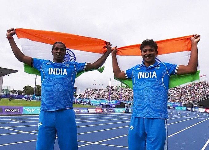 mkstalin's tweet photo. #CWG2026 முத்தாண்டுதல் போட்டியில் வெள்ளி, வெண்கலப் பதக்கங்களை வென்று அசத்தியுள்ள தமிழ்நாட்டின் தங்கங்கள் பிரவீன் சித்ரவேல் மற்றும் செல்வபிரபு ஆகிய இருவருக்கும் எனது பாராட்டுகள்!

தமிழ்நாட்டில் இருந்து தடகளத்தில் தடம் பதிக்கும் மேலும் பல இளம்புயல்களால் இந்தியா வெல்லட்டும்!
#Glasgow2026