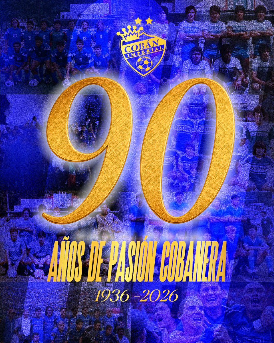 CobanImperial's tweet photo. 💙 90 AÑOS DE PASIÓN COBANERA

Gracias a quienes escribieron nuestra historia, a quienes hoy continúan construyéndola y a quienes llevarán estos colores hacia el futuro.

90 años siendo Príncipes Azules.
90 años siendo Cobán Imperial. 👑💙

¡Feliz aniversario, Cobaneros! https://t.co/T31GQfMKIp
