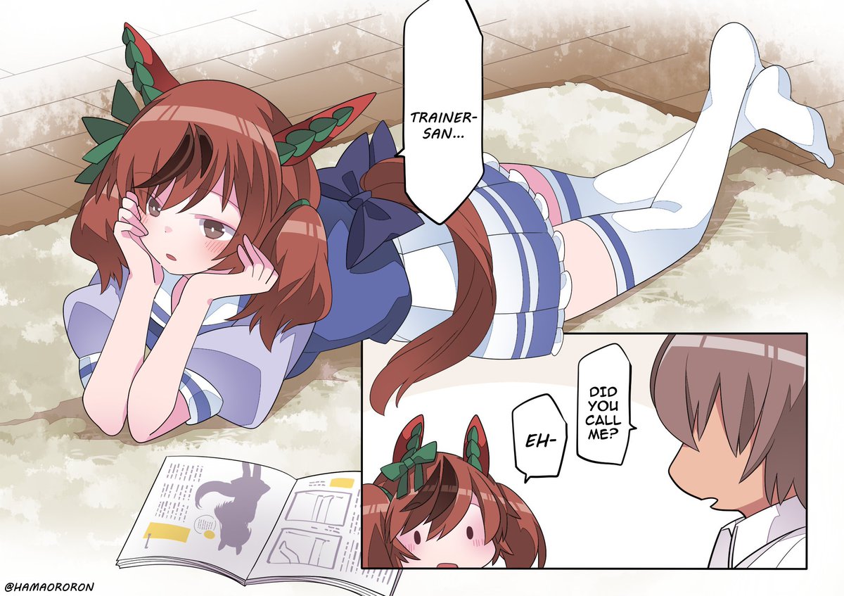 umamuchan's tweet photo. "Unconsciously calling out for trainer-san" by hamaororon
TL &amp; TS by me

#NiceNature
#Umamusume 
#UmaTranslations https://t.co/qK5tN7d0Zq