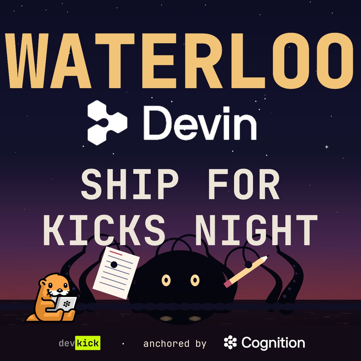 realmtbman's tweet photo. I am hosting [DevKick]: Waterloo Ship For Kicks Night with Devin. Swing by! https://t.co/um2daHK3dl via @LumaHQ 

Fri Aug 14, 5:30pm @TheBarnWaterloo 

@dabit3 @jrodgers @cognition @mattbergland https://t.co/rntV93z2Kg