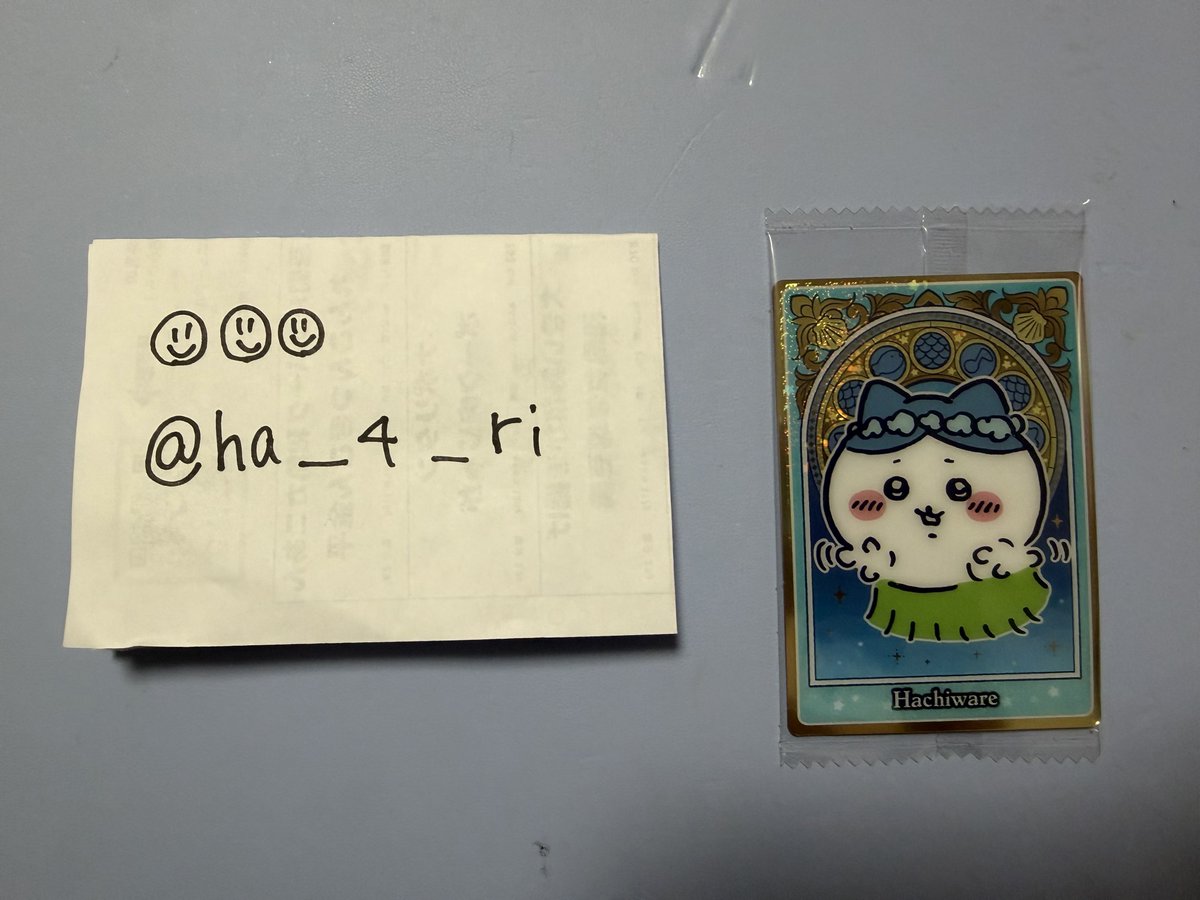 ha__4__ri's tweet photo. 【 交換 】 映画 ちいかわ 人魚の島のひみつ ウエハース カード

譲 → ハチワレ

求 → 同種うさぎ

郵送での交換を希望しております。
検索からでもお気軽にお声掛けください😌 https://t.co/c0meVruzQj