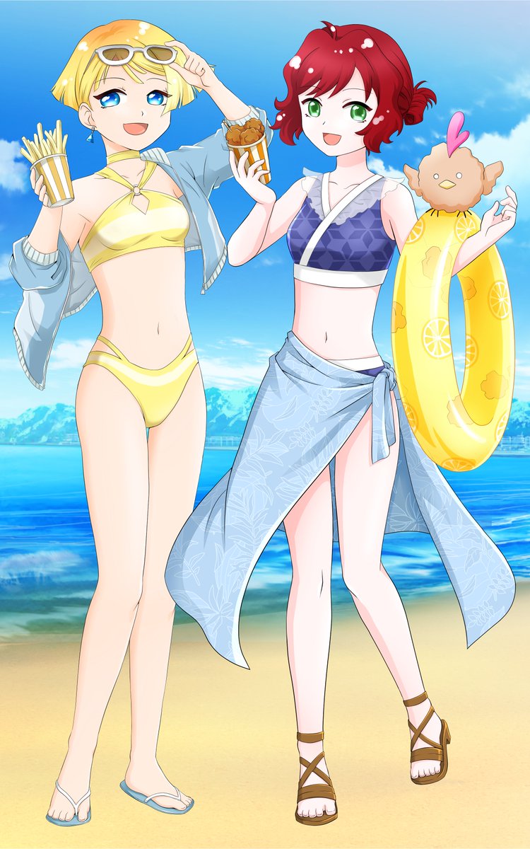 karaageko02's tweet photo. から★あげこ
さく☆ぽてこ

2人はあげもの！！
仲良し水着だよぉお！！ぽてこママの水着配信は明日から！！みんなたのしみにしててね！
#IRIAM https://t.co/Dg3mSSI4Fp