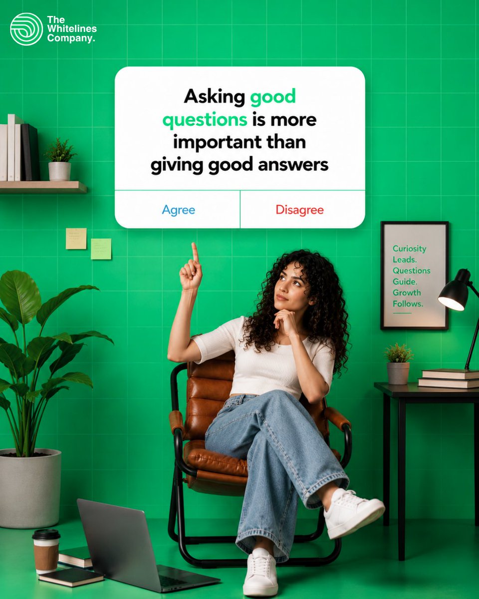 whitelines30's tweet photo. A single good question can open more doors than a hundred good answers.

What do you think — Agree or Disagree? 💬

#Curiosity #Learning #Leadership https://t.co/AaJbLCsnqL