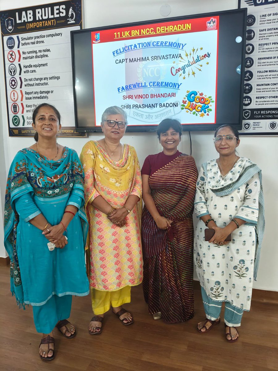NccDbs's tweet photo. A proud moment for the NCC Girls Wing, DBS (PG) College! 🇮🇳

Heartiest congratulations to our esteemed ANO, Major (Dr.) Mahima Srivastava, on being felicitated by Col. R. R. S. Singh, CO, 11 UK BN, Dehradun, for securing 1st Position in the ANO Refresher Course at OTA, Gwalior https://t.co/2eugXuwW0P