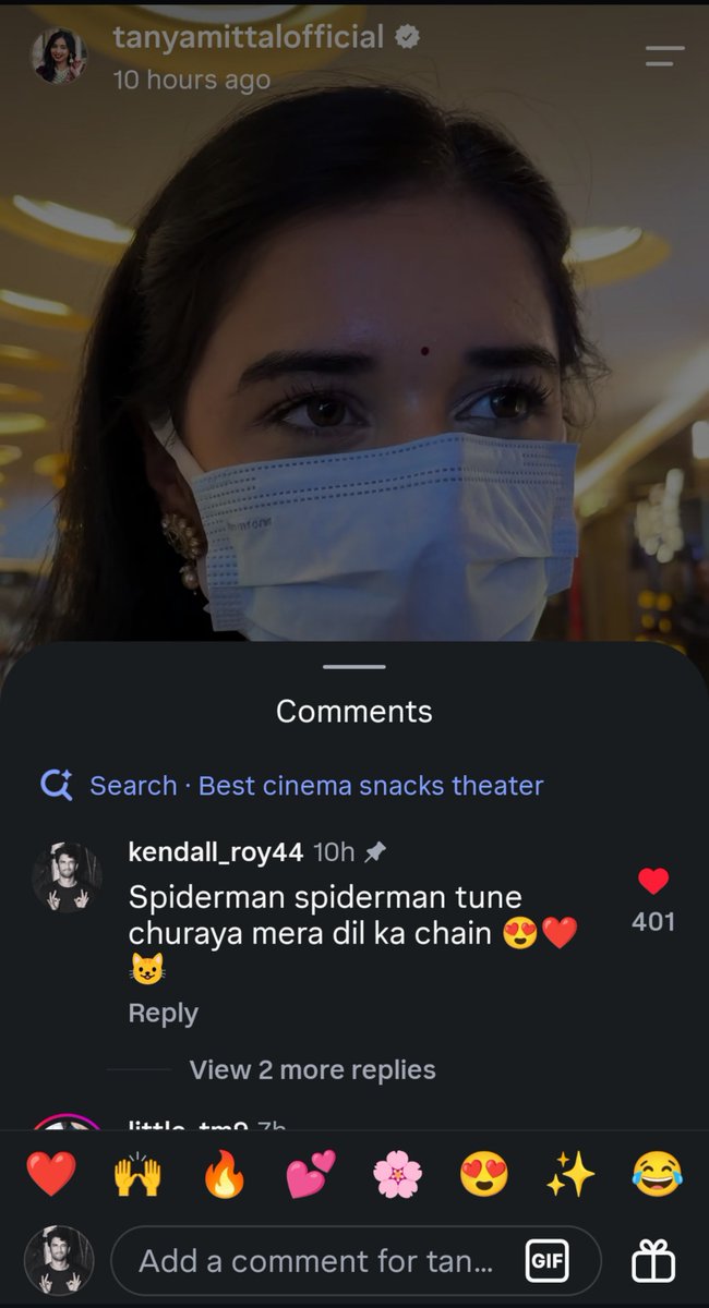 Tanyastan5's tweet photo. This is the second time Tanya has pinned my comment 🤩

#TanyaMittal #Spiderman 🕸️ https://t.co/HdYo98HlRc