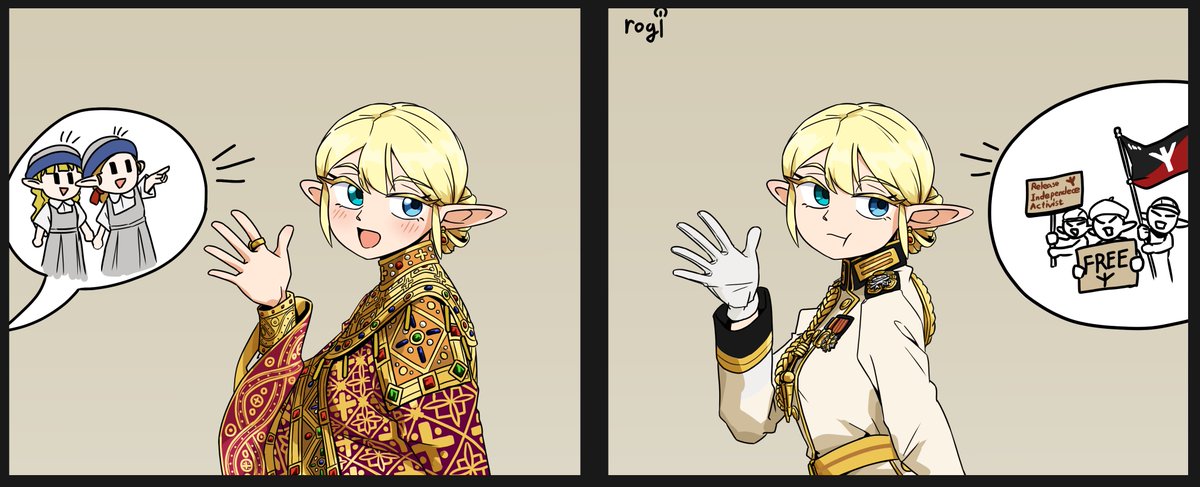 rogi0615's tweet photo. 매우 심히 동로마같지만 아무튼 냉전시대풍 엘프제국을 그리는 공방입니다. https://t.co/gAONDogqkO