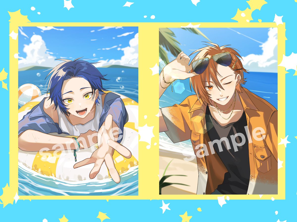 _gongonbe_'s tweet photo. 【お知らせ】
クレノアサマーツアー2026
『SUMMER⭐︎M4GIC
〜魔法をかけて‼︎!お天道SUMMER!!!〜』
ランダムチェキ風トレカを描かせていただきました〜！🌴
よろしくお願いします🍀 https://t.co/TuI1XaLYeo