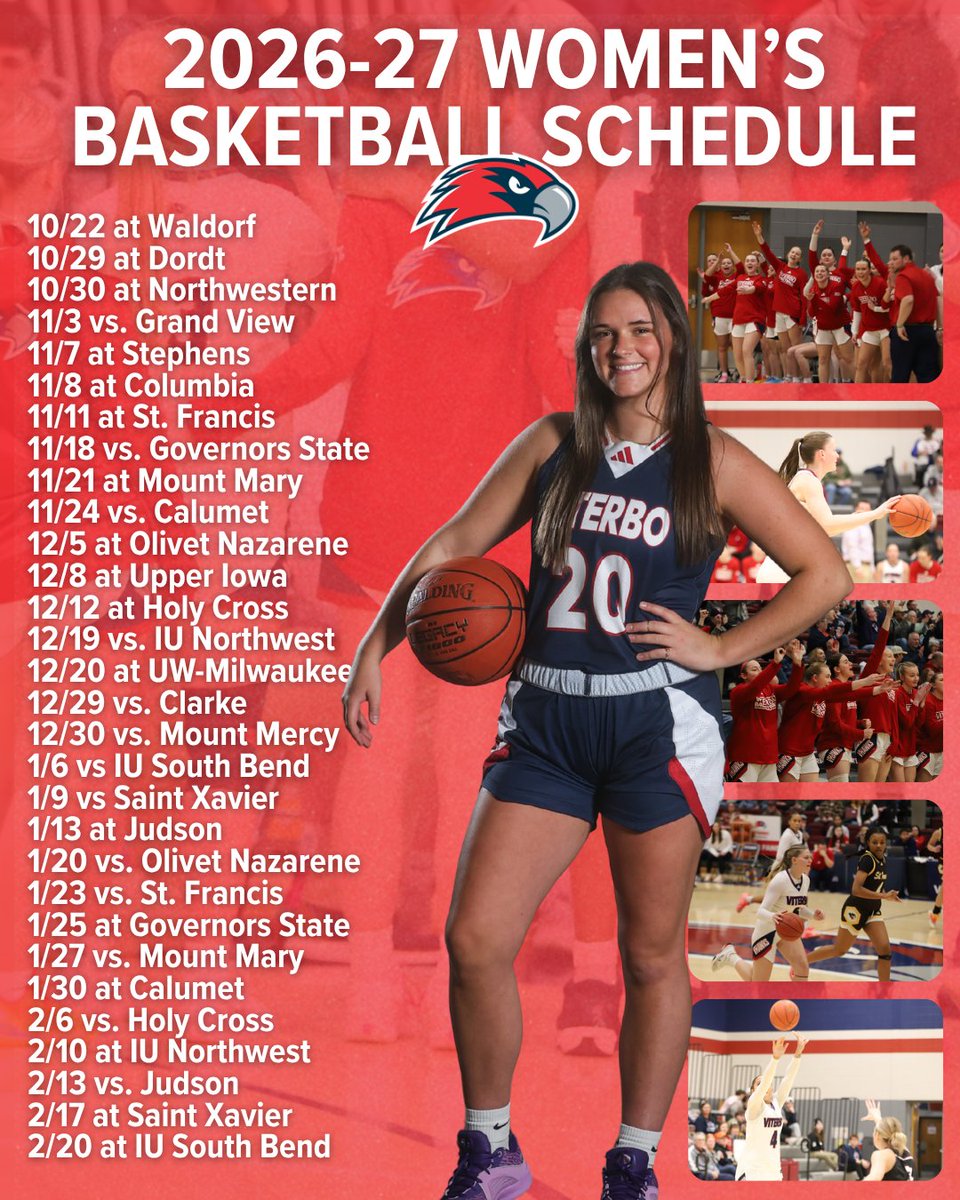 ViterboWBB's tweet photo. IT'S HERE!! '26-'27 WBB schedule just dropped! Don't miss out on watching this team compete. Mark your calendars! https://t.co/GRqfGIm3cU