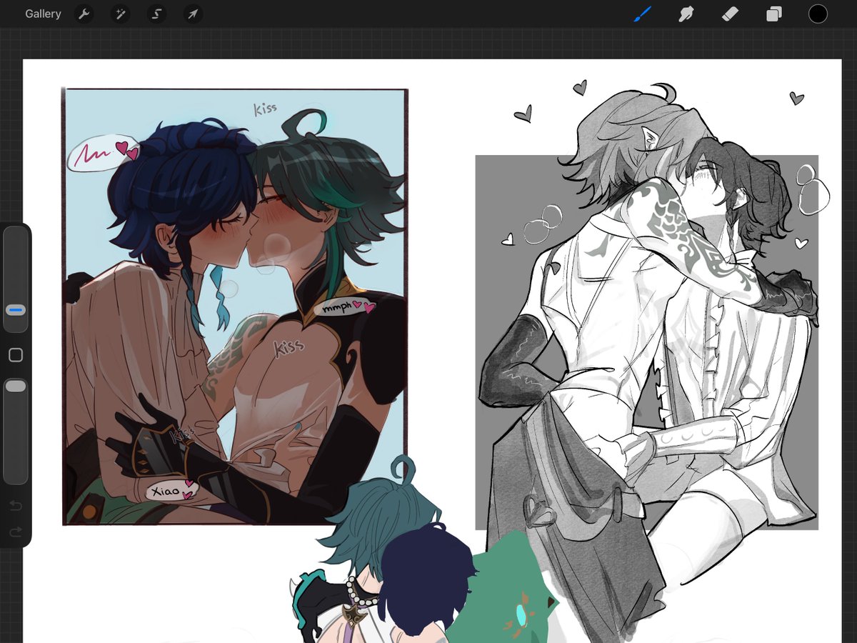 Unholy_Zig's tweet photo. Drawing my otp making out is so healing https://t.co/00TXssFyst