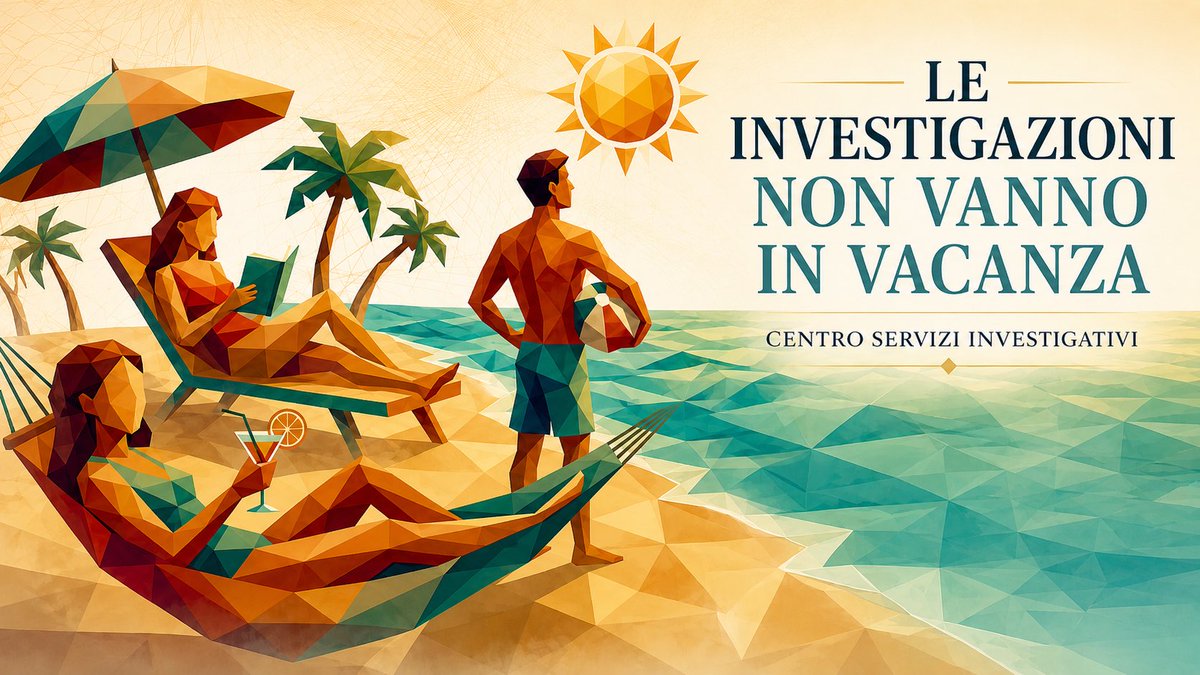 DetectiveMilano's tweet photo. “Le investigazioni non vanno in vacanza” 
https://t.co/TAuEItJwOf

#servizinvestigativi #investigazioni https://t.co/YtV5hut0OX