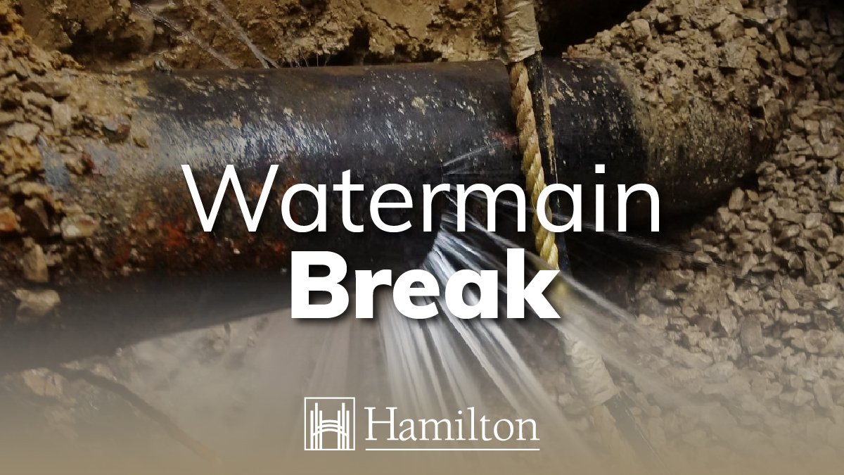cityofhamilton's tweet photo. Hamilton Water is responding to a watermain break at the intersection of Upper Paradise Rd and Mohawk Rd W. During the repair, there will be traffic restrictions near the intersection. Work is expected to wrap up around 6pm today (Aug 1). #HamOnt https://t.co/JJOKEscsig