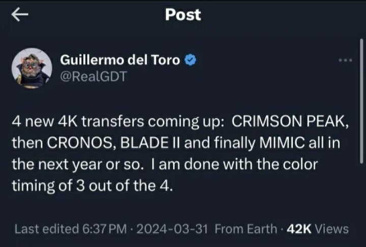 gtamikes's tweet photo. @RealGDT What happened to Blade II 4K release? Cancelled? https://t.co/o5ilkZE4CZ
