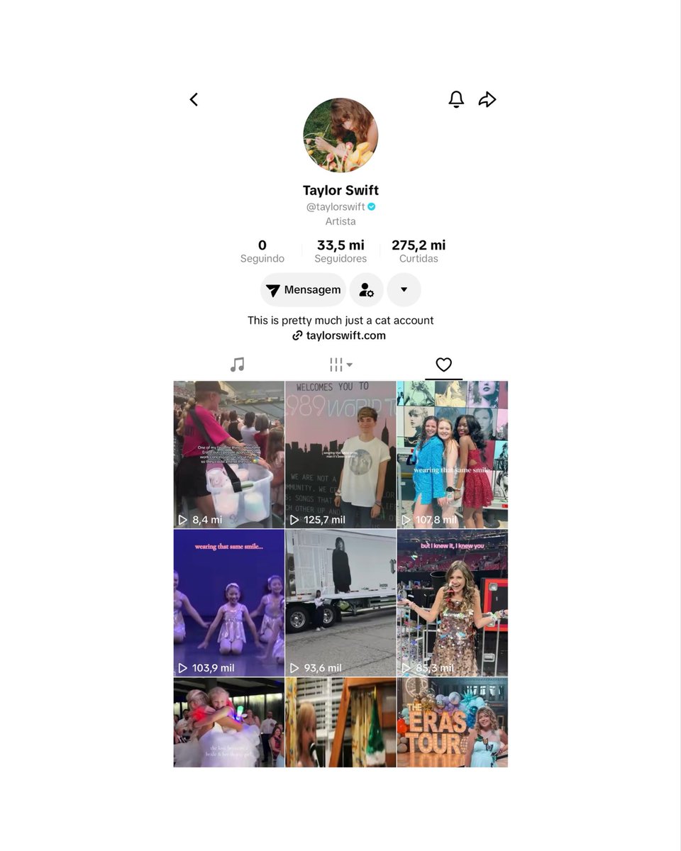updateswiftbr's tweet photo. COM SAUDADES DA TURNÊ, MÃE? 🥹

Taylor Swift curtiu alguns TikToks de swifties na “The Eras Tour” ao som de “I Knew It, I Knew You”. 🩷 https://t.co/BJjZgIGtUD